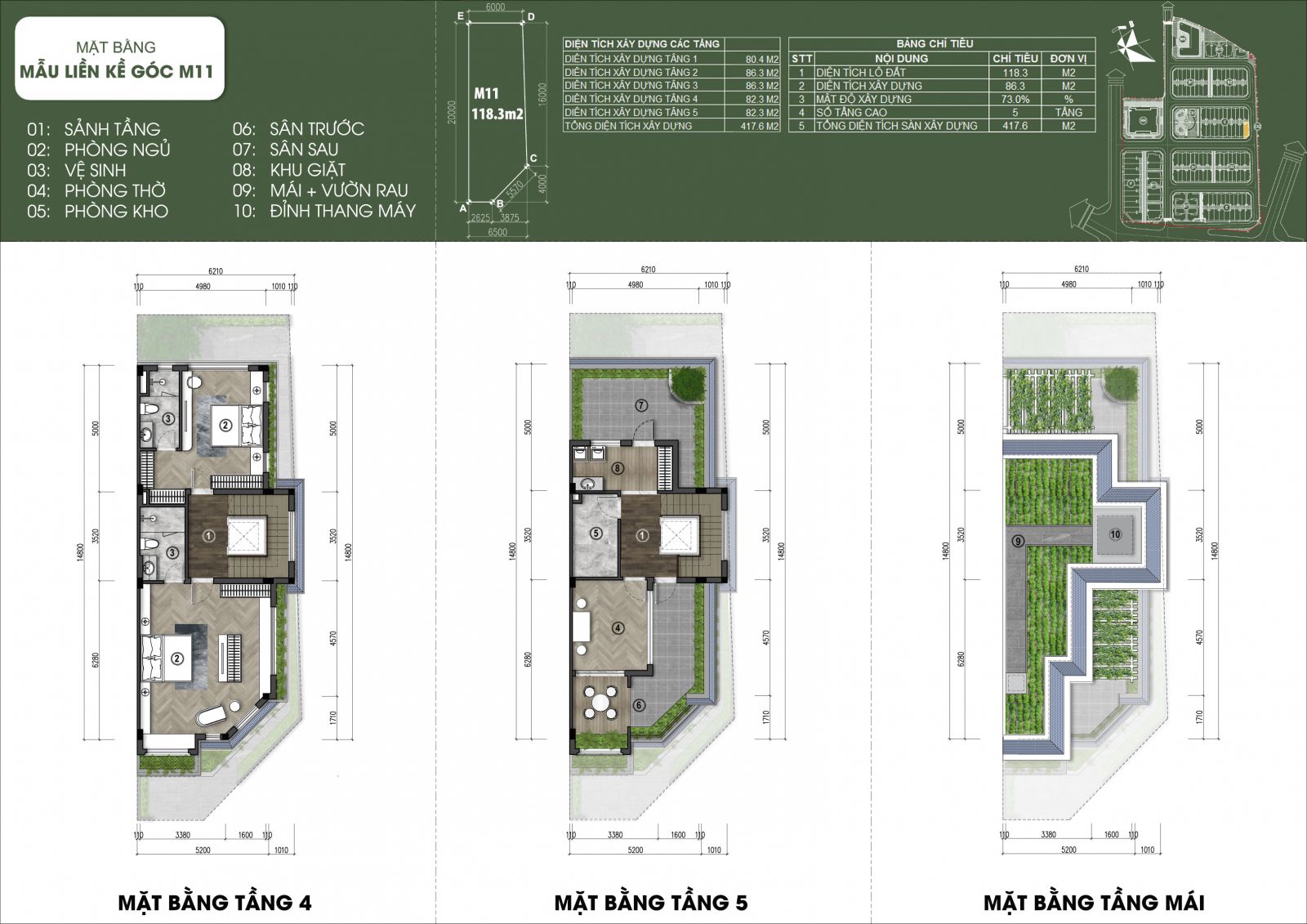 thiết kế căn M11 - Green Little Town