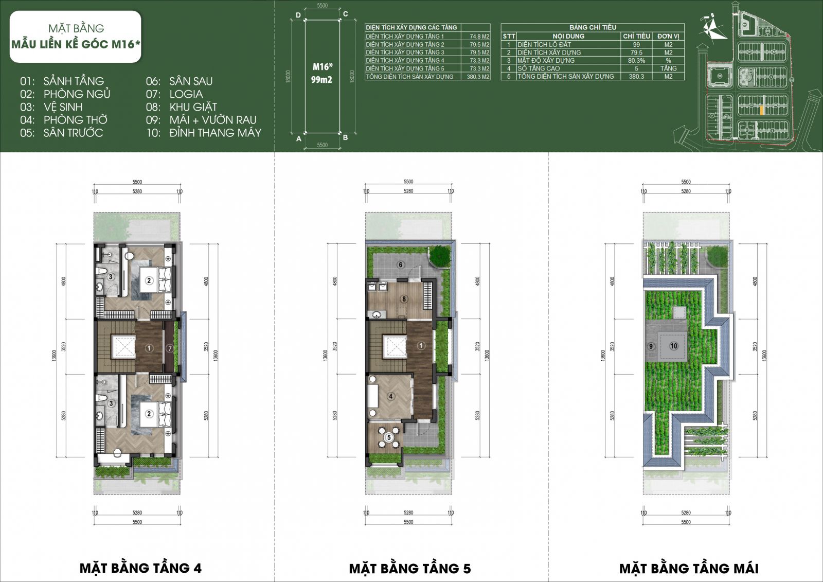 thiết kế căn M16P - Green Little Town