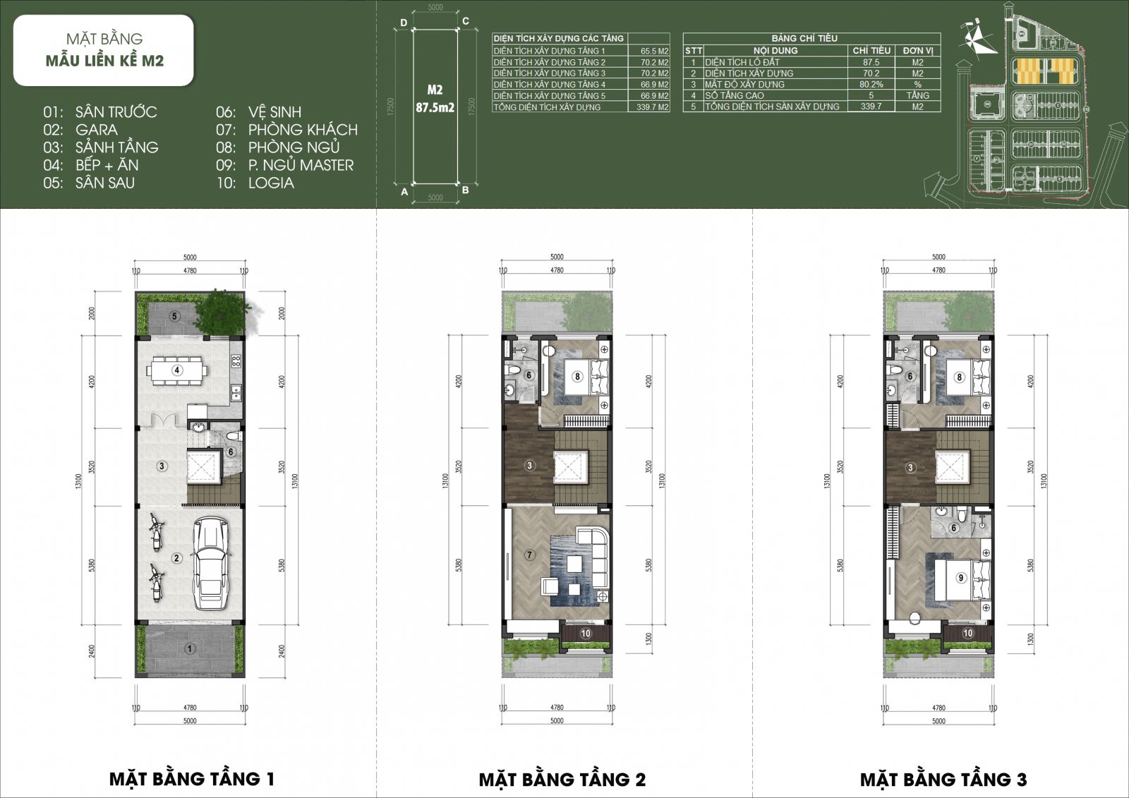 thiết kế liền kề căn M2 - Green Little Town