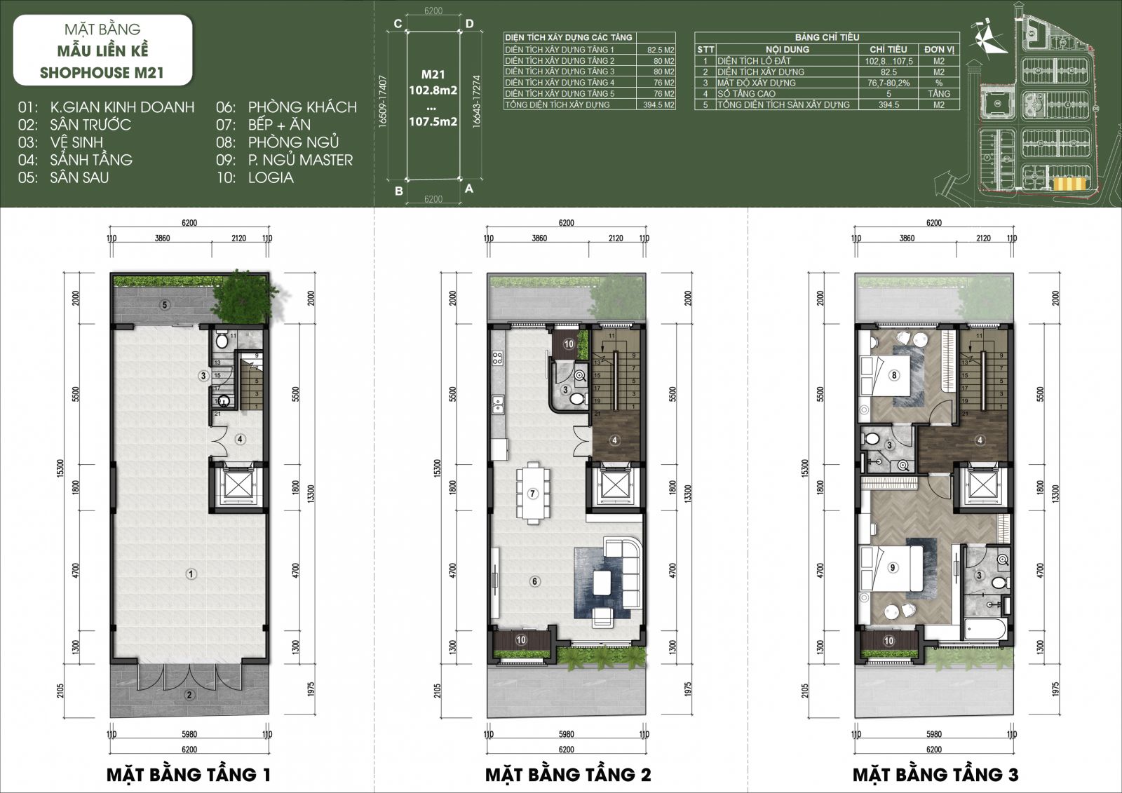 thiết kế shophouse mẫu M21 - Green Little Town