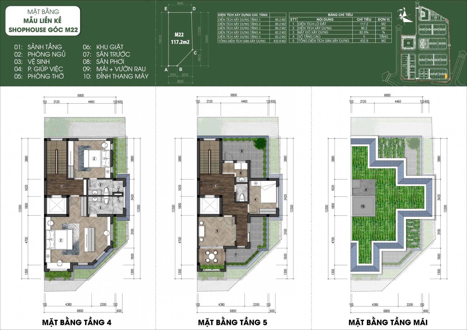 thiết kế shophouse mẫu M22 - Green Little Town