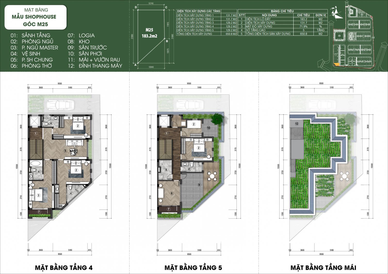thiết kế shophouse mẫu M25 - Green Little Town