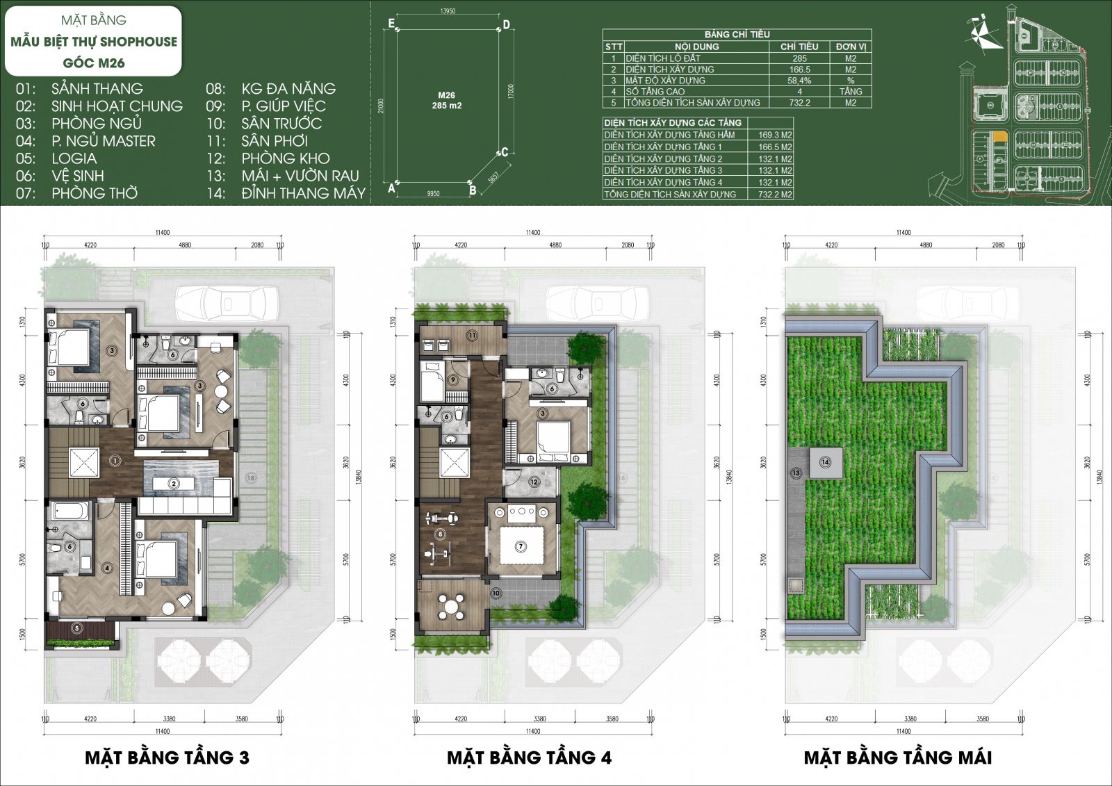 thiết kế biệt thự M26 - green little town