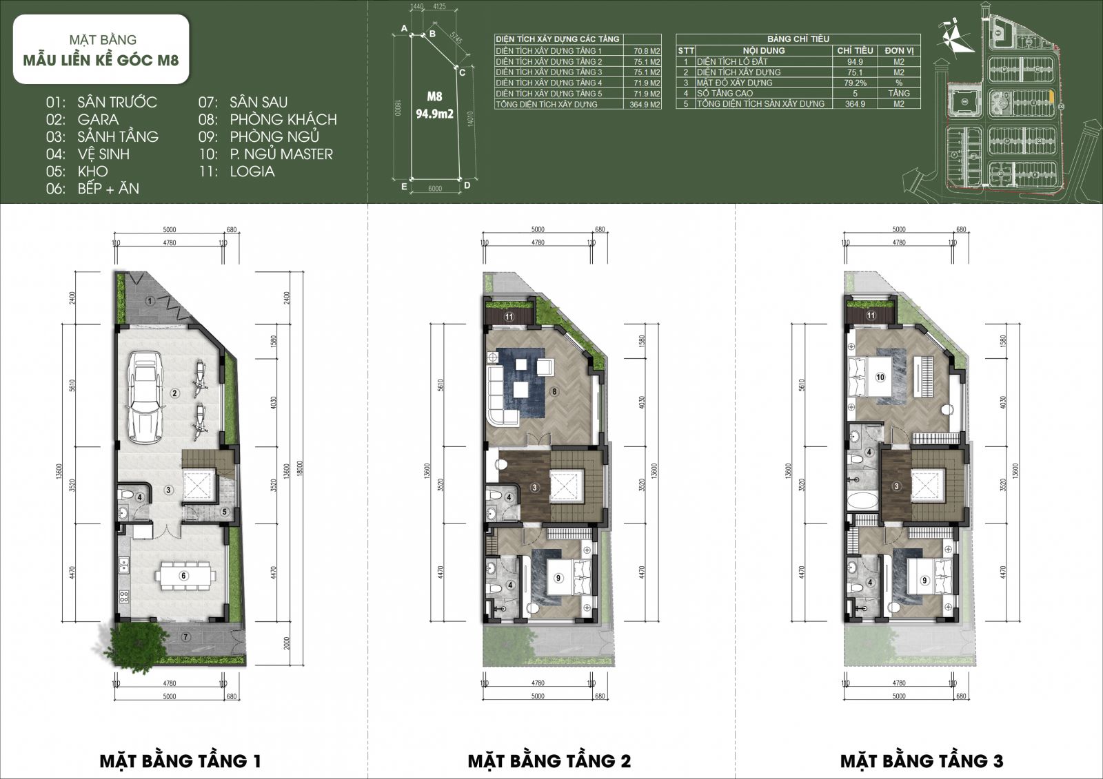 thiết kế căn M8 - Green Little Town